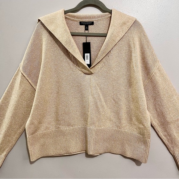NWT Banana Republic Sailor Sweater in Iced Latte Beige MSRP$90 SOLD OUT ONLINE - Picture 3 of 16